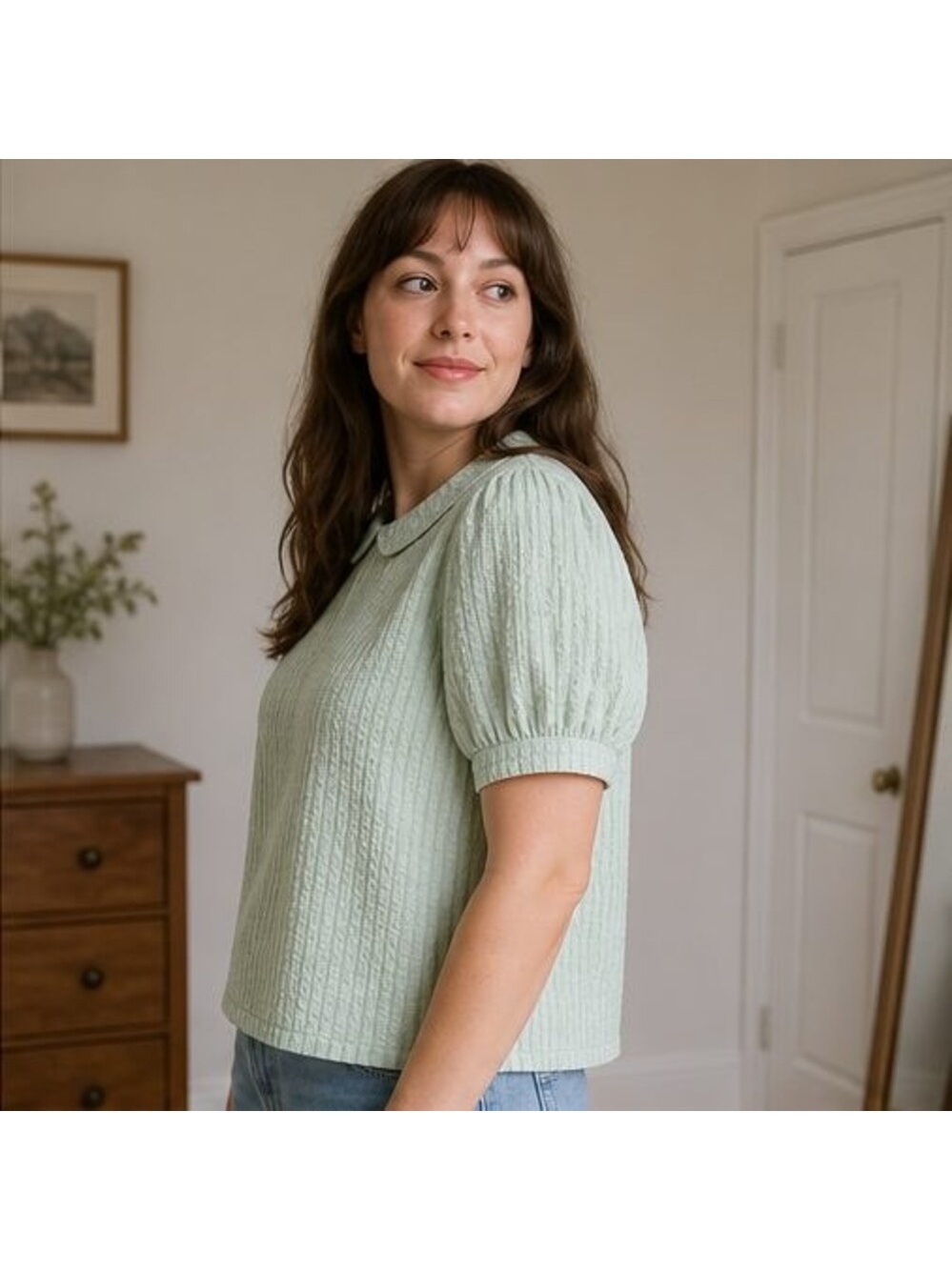 Rust Puff Sleeve Top - Picture 3 of 6